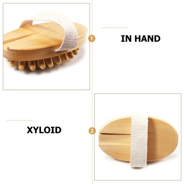 1PC No Handle Bath Nursing Brush Practical Body Bath Massage Brush (Wood Color)