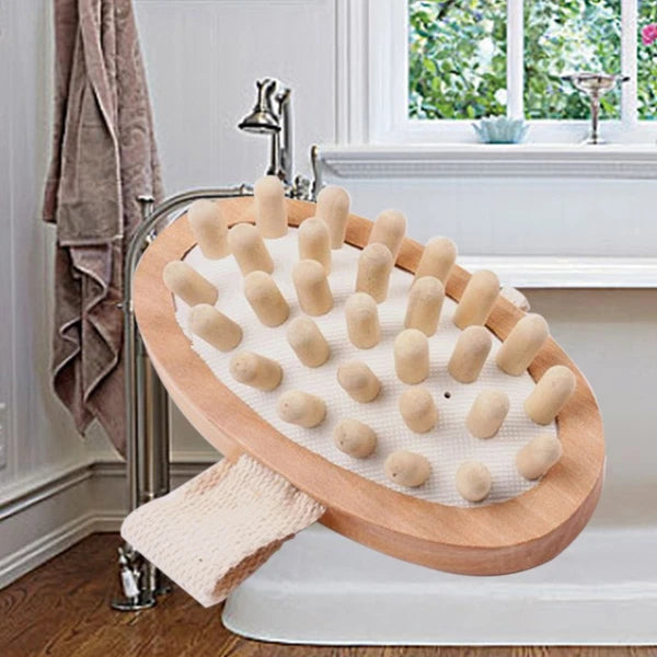 Massager Bath Brush Wood Color Tool Multi-functional Exfoliating Wooden
