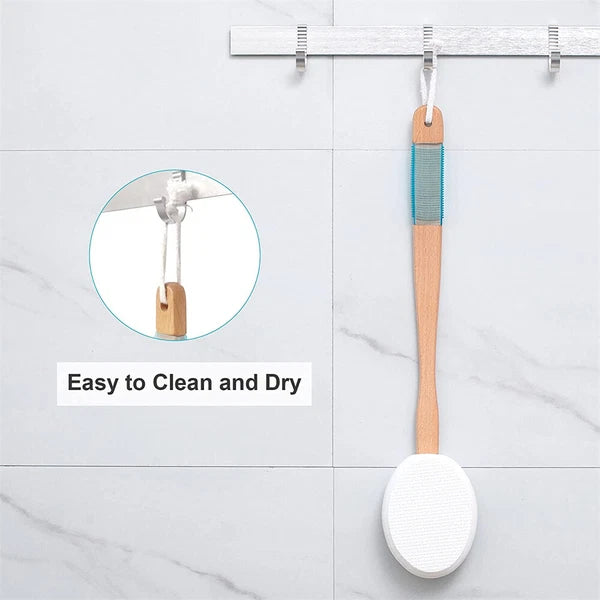 New Hangable Lotion Applicator Easy Reach for Body Anywhere Wooden Handle Brush