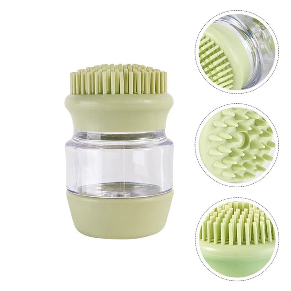 Cat and Dog Silicone Bath Brush Scrubber Shampoo Dispenser for Pet Grooming
