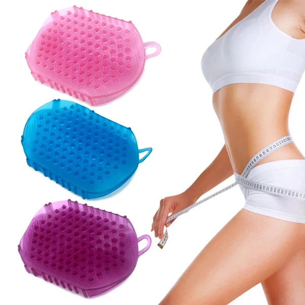 Couple Bath Anti Cellulite Body Massager Silicon Brush Glove Scrub Shower 3Color