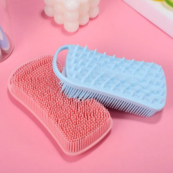 2 Pcs Silicone Shower Brush Man Back Exfoliator Scrubber Men Body Brushes