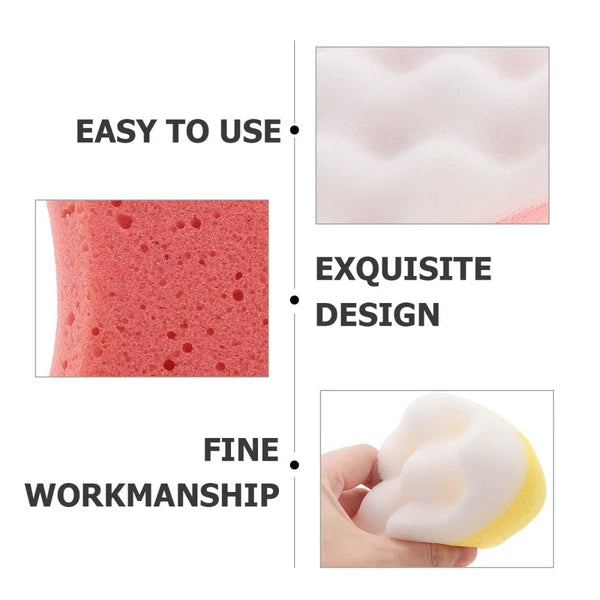 4 Pcs Exfoliating Sponge Baby Body Brush Bath Sponges for Bathing