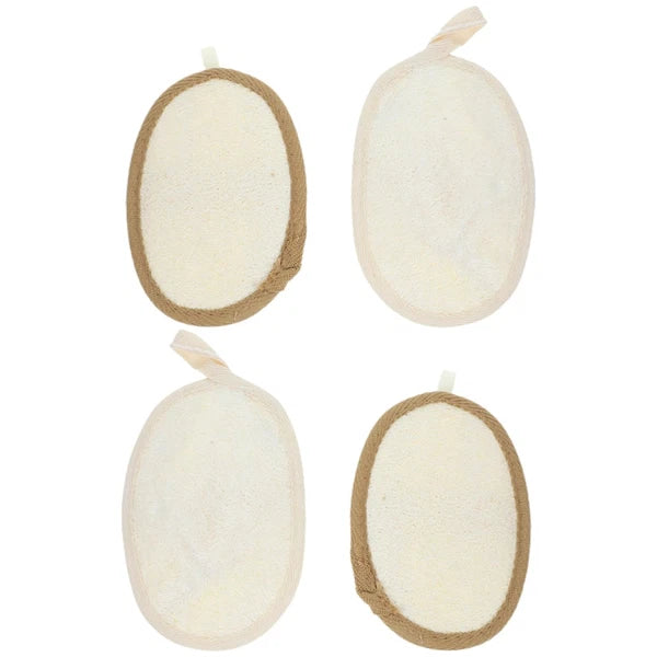 4 Pcs Exfoliating Loofah Scrubbing Pads Multi-functional Sponge Brush Scrubber