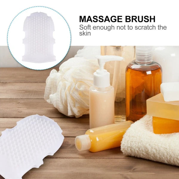 2 Pcs Silicone Massage Brush Exfoliating Mitt Body Rubber for Shower