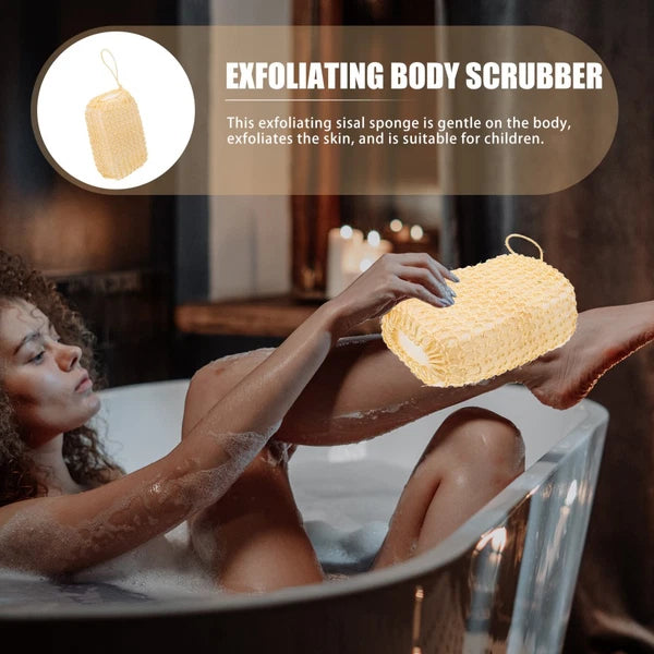 2 Pcs Silk Bath Towel Sisal Brush Body Exfoliator Exfoliating Scrubber Sponges