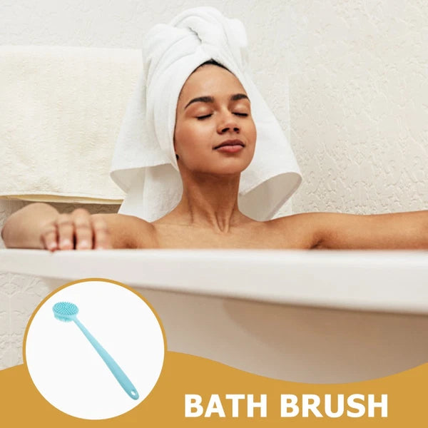 Long Handle Bath Brush Silicone Body Scrubber Exfoliator Exfoliation for