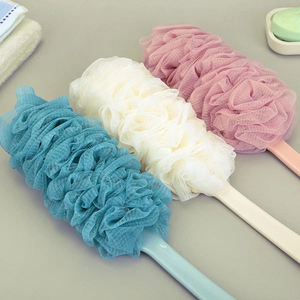 2 Pcs Rub The Back Bath Flowers Shower Scrubber Men White Scrubbing Brush