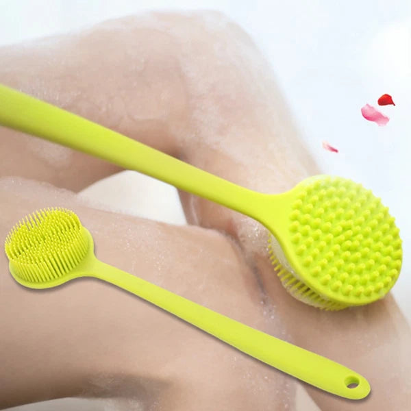 Bath Brush Man Body Exfoliator Scrubber Long Handle Silicone Shower