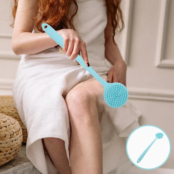 Long Handle Bath Brush Silicone Body Scrubber Exfoliator Brushes Elderly