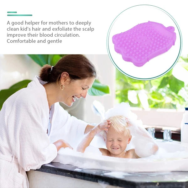 Silicone Hair Shampoo Child Baby Bath Brush Shower with Dispenser