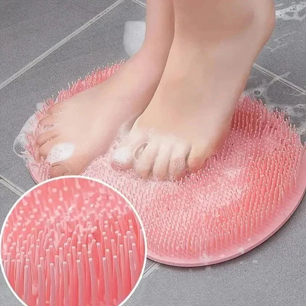 1 Pcs. Silicone Wall Mounted Back Scrubber Bath Massage Cushion (Color May Vary)