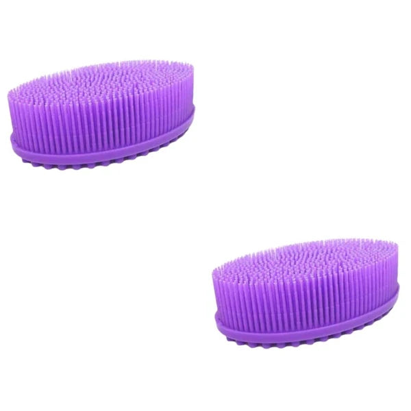 2 Pieces Bath Brush Body Scrubber Silicone Exfoliator Baby Bathing
