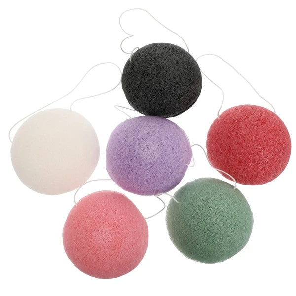 6PCS dry wet face puff Reusable Body Sponge Facial Cleansing