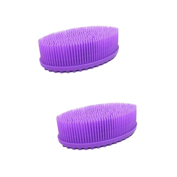 2 Pieces Bath Brush Body Scrubber Silicone Exfoliator Baby Bathing