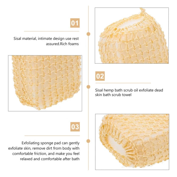 2 Pcs Silk Bath Towel Sisal Brush Body Exfoliator Exfoliating Scrubber Sponges