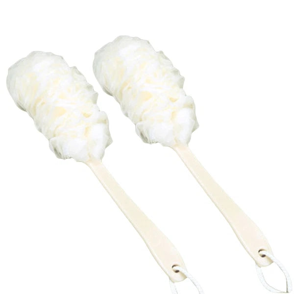 2 Pcs Rub The Back Bath Flowers Plastic Body Scrubber Brush with Handle