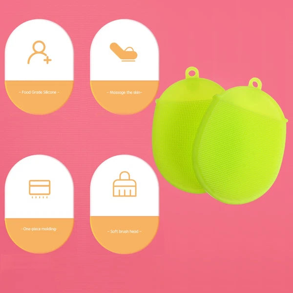 2pcs Silicone Bath Brushes Cleaning Brushes Scrubbers Bath Supplies