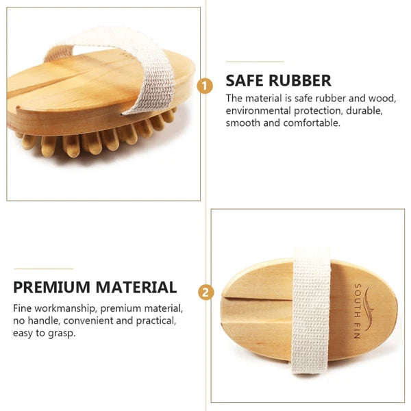 1PC No Handle Bath Nursing Brush Practical Body Bath Massage Brush (Wood Color)