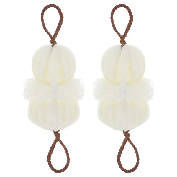 2 Pcs Bath Ball Loofah Exfoliating Sponge Brush Scrubber Body
