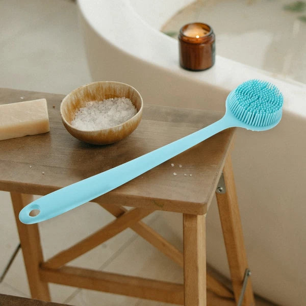 Long Handle Bath Brush Silicone Body Scrubber Exfoliator Exfoliation for