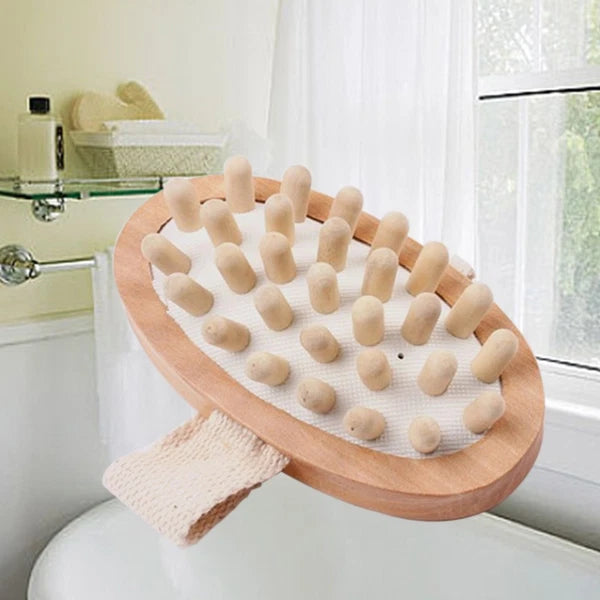 Massager Bath Brush Wood Color Tool Multi-functional Exfoliating Wooden