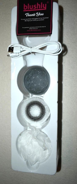 Blushly Rechargeable Exfoliating Body Brush: 6 Heads, 14"  Perfect for Showering