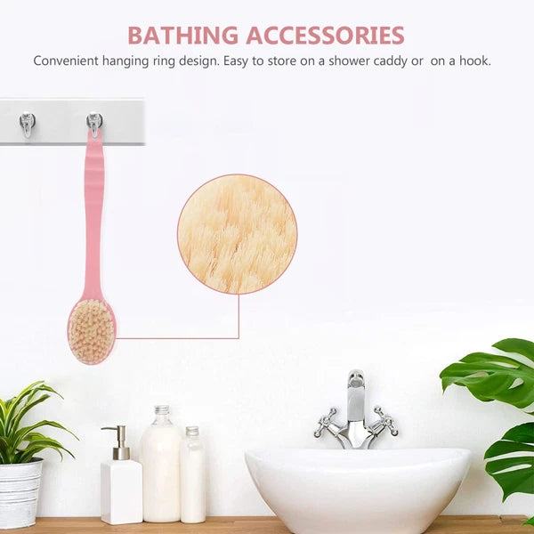 Long Handle Bath Brush Back Scrubber Soft Bristle for Shower Bath
