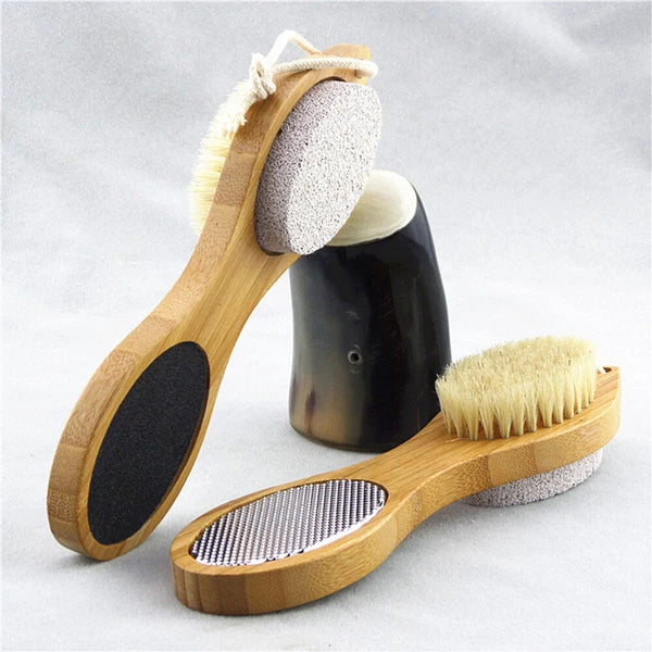 4 in Scrubbing Stone for Feet Foot Massage Brush Wash Natural