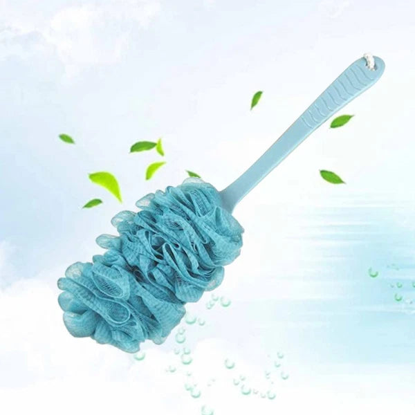 Gauze Bath Ball Brushes Long Handle Bathbrushes Gauze Brush Blue