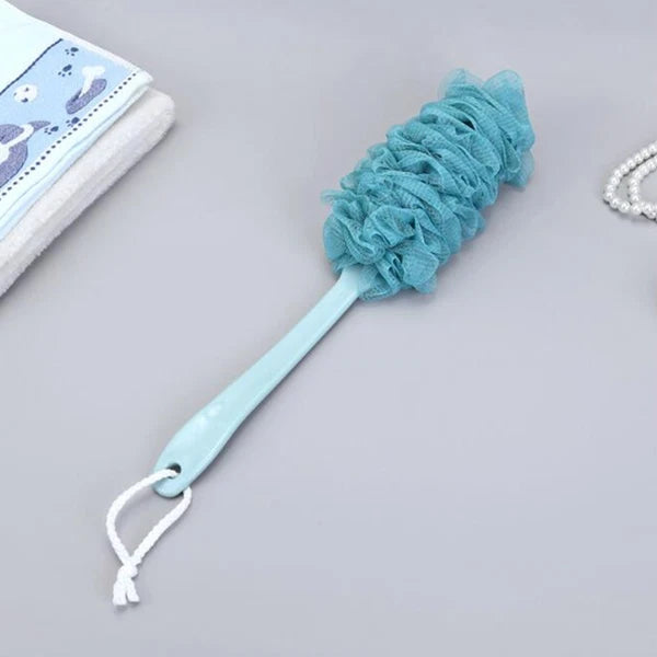 Gauze Bath Ball Brushes Long Handle Bathbrushes Gauze Brush Blue