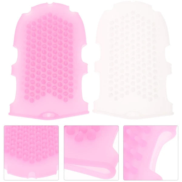 2 Pcs Silicone Massage Brush Exfoliating Mitt Body Rubber for Shower
