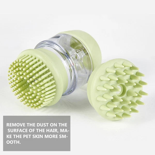 Cat and Dog Silicone Bath Brush Scrubber Shampoo Dispenser for Pet Grooming