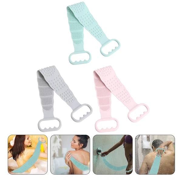 3 Pcs Scrub Bath Brush Miss Men and Women Shower Back Scrubber Belt