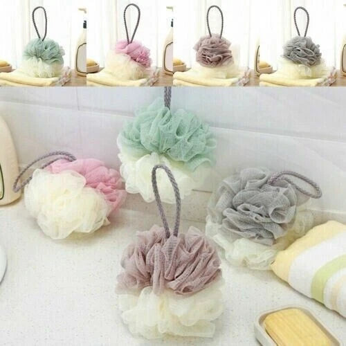 5 X Shower Ball Mesh Bath Flower Body Scrubber Brush Exfoliating Puff Sponge