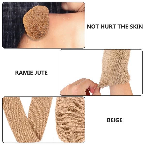 2Pcs Exfoliating Bath Gloves Ramie Jute Spa Scrub for Smooth Skin