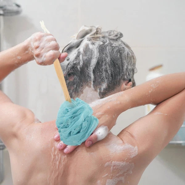 4 Pcs Bath Brush Rubs Back Ball Miss Man Scrubber Shower Long-handled Loofah