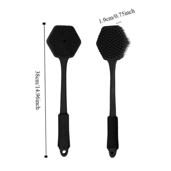 Thickened Silicone Shower Brush Anti Slip Back Scrubber Bathing Brush  Bathroom