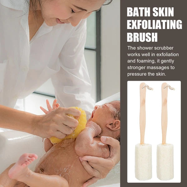 2 Pcs Loofah Bath Brush Exfoliating Sponge Man Shower Skin Cleaning Exfoliator