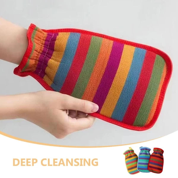3 Pcs Bath Towel Gloves Massage Cleaning Brush Body Exfoliator Scrubber