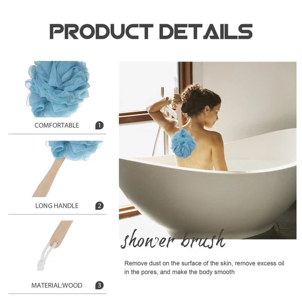 2 Pcs Miss Bathing Brushes Women Cleaning Soft Back Scrubber Shower