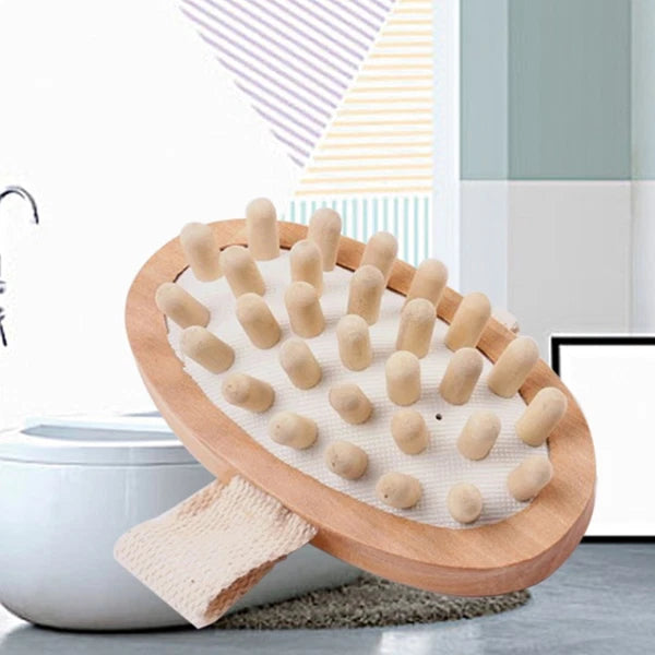 Massager Bath Brush Bathroom Accessories Scrub Wooden Exfoliating