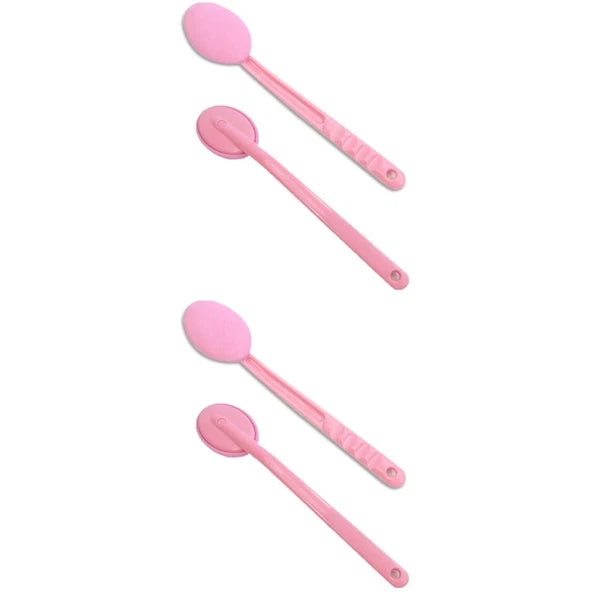 2pcs Long Handle Shower Brush Microfiber Body Scrub Bath Brush for Back