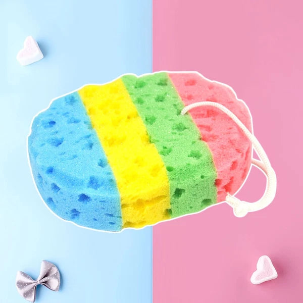 3 Pcs Bath Sponge Bathroom Scrub Brush Four Colors Sponges Seaweed
