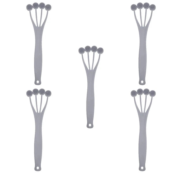 5 Pack Exfoliating Bath Brush Body Scrubber for Shower Tool Back