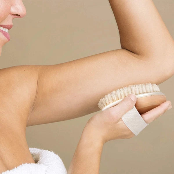 Body Back Bath Brush Shower Scrubber W/ Bristles for Shower Wet Dry Exfoliating