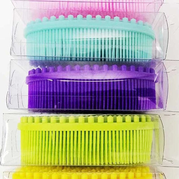 2 Pieces Bath Brush Body Scrubber Silicone Exfoliator Baby Bathing