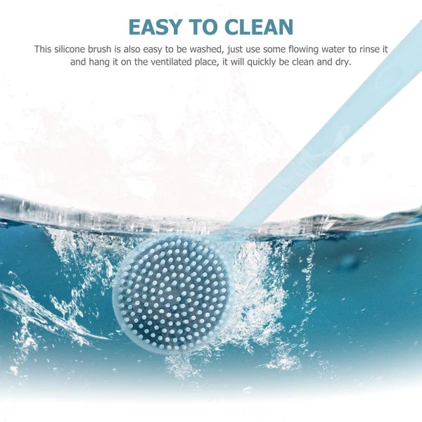 Silicone Bath Brush Man Back Cleaning Scrubber Shower Backbrush for Long Handle