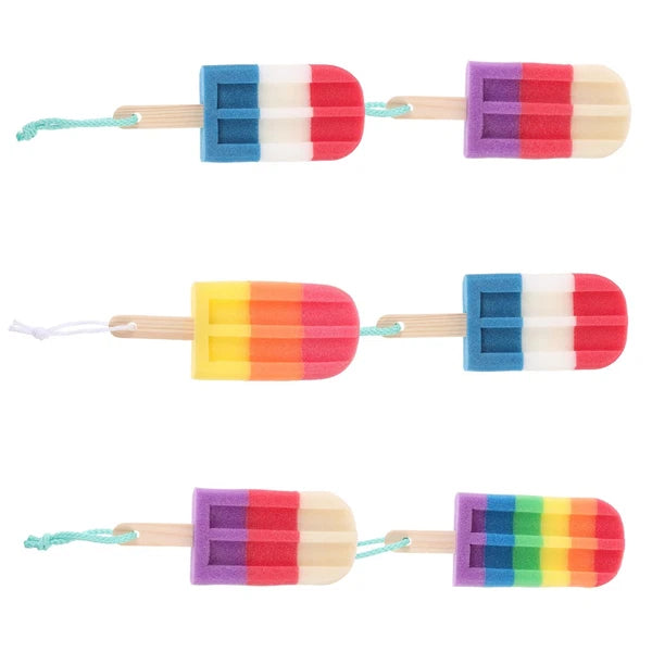 6Pcs Ice Cream Shaped Shower Body Sponge Scrubber Brush Exfoliating Body Washer