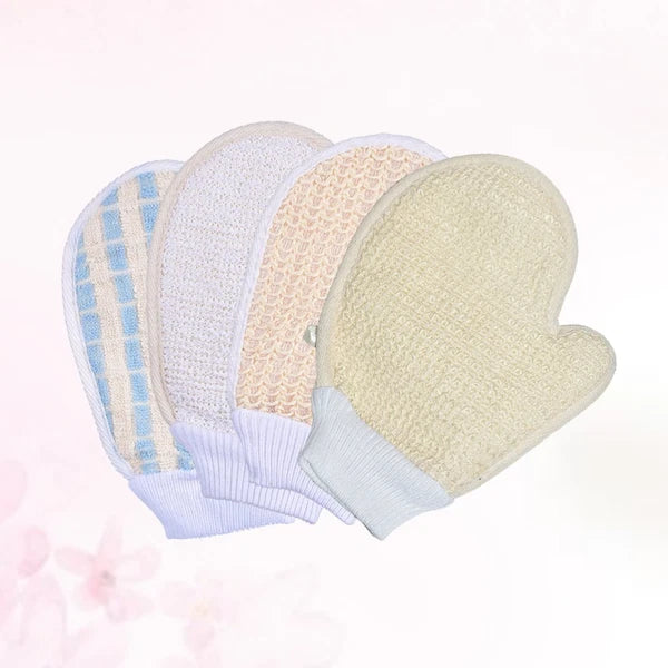 4pcs Long Bathing Shower Brush Glove Type Plant Numb Bath Towel Portable Body